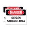 Signmission Oxygen Storage Area, 14 in W x Rectangle, Plastic OS-2PACK-DS-P-1014-L-1851 - alternate 1